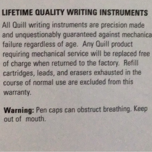 QUILL Vintage Black Ballpoint Pen with Logo Embossed Clip Lifetime Guarantee USA - Picture 8 of 8